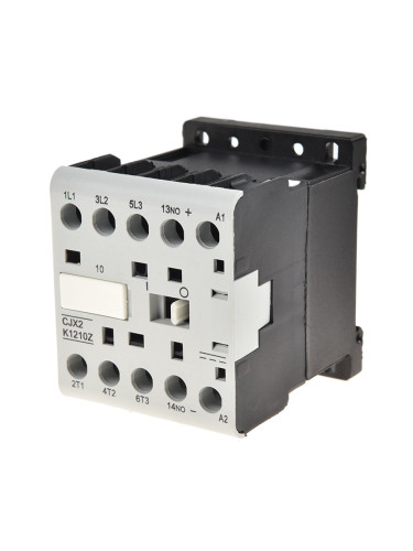 Контактор трифазен CJX2-K1210Z, бобина, 12VDC, 3PST - 3NO, 12A, NO