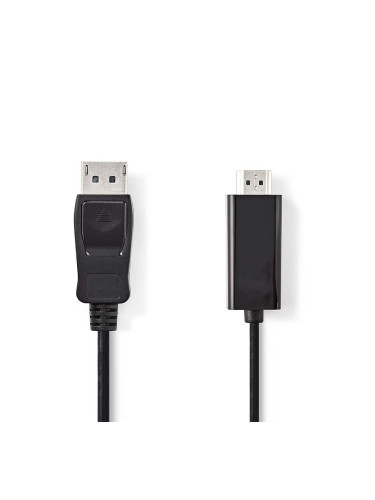 DisplayPort кабел, DisplayPort-HDMI, 2m, черен, 1080p, NEDIS