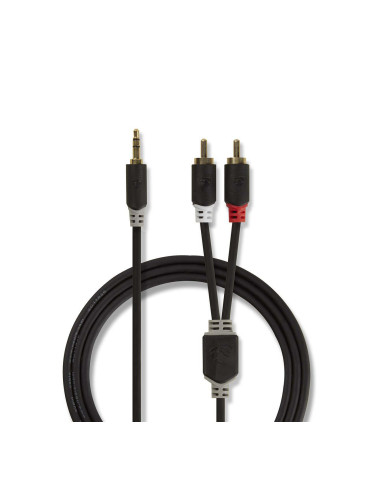 Кабел stereo 3.5mm/m-2xRCA/m, CABW22200AT100, 10m