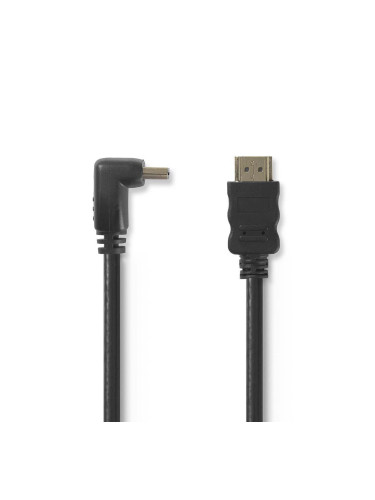 HDMI кабел, HDMI 90°-HDMI, 1.5m, черен, 4K 30Hz, Ethernet, NEDIS