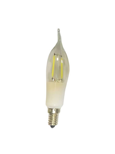 LED лампа, 2W, E14, свещ, пламък, 230VAC, 200lm, 6500K, студено бяла, EKWC-2W