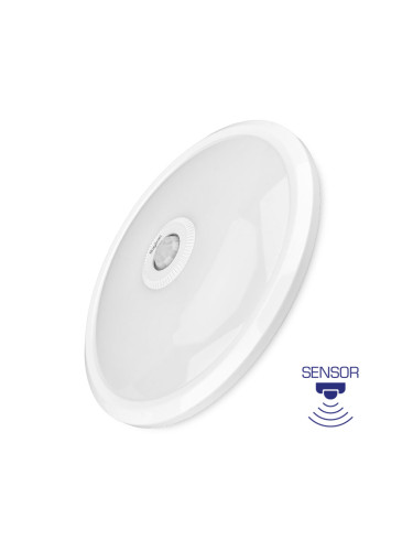 LED плафон Sensa, 15W, 230VAC, 1460lm, 4000K, неутрално бял, PIR сензор за движение, BC15-00310