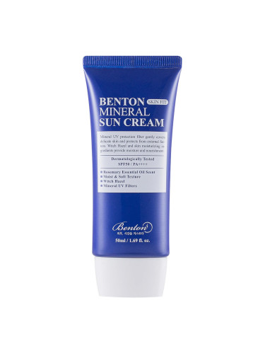 BENTON Skin Fit Mineral Sun Cream SPF 50 Слънцезащитен продукт унисекс 50ml