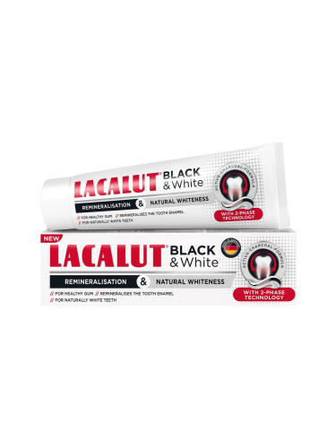 Lacalut Black&White Паста за избелване на зъби 75 ml