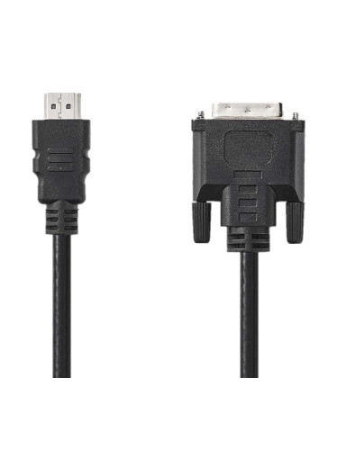 Кабел HDMI/M - DVI/M, 24+1 пина, 2m, черен, CCGL34800BK20, NEDIS
