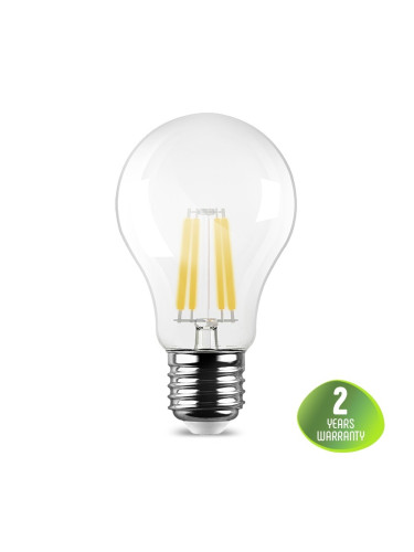 LED filament лампа, 7W, E27, А60, 230VAC, 806lm, 2700K, топлoбялa, класик, BA38-00720