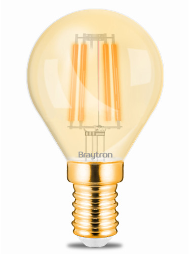 LED filament лампа, 4W, E14, P45, 230VAC, 360lm, 2200K, топлo бяла, топче, BB37-00410