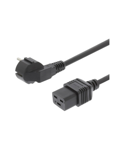 Захранващ кабел, VMPC-ST6-3X15-BL2, 3x1.5mm2, 2m, шуко Г-образно, черен, PVC