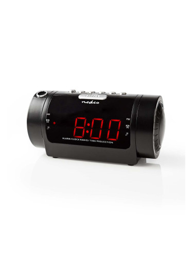 Настолен дигитален прожекционен часовник с будилник и радио CLAR005BK