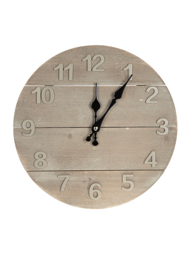 Стенен часовник, дървен, ф300mm, кварцов механизъм, CLWA002WD30, NEDIS