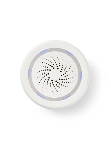 Wi-Fi smart умна сирена, 85dB, 5VDC, ф67x32mm,  бяла, WIFISI10CWT, NEDIS