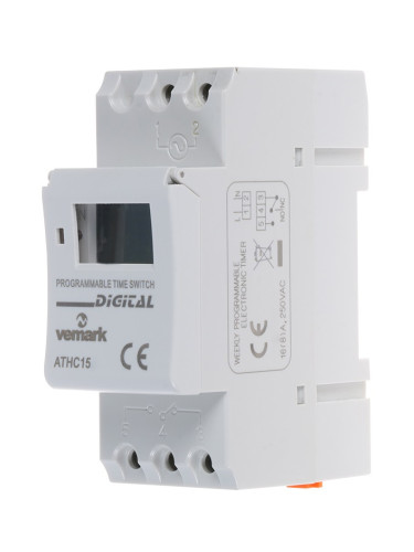 Таймер, ATHC15M, 24-240V AC/DC, NO+NC, 16(5, 1.6)A/250VAC