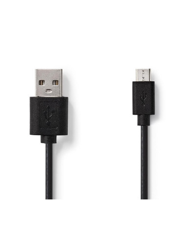 Кабел за телефон Micro USB към USB, 1m, черен, NEDIS, CCGL60500BK10