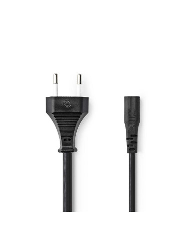 Захранващ кабел, 2x0.75mm2, еврощепсел - IEC-320-C1, 3m, черен, PVC, PCGP11060BK30, NEDIS