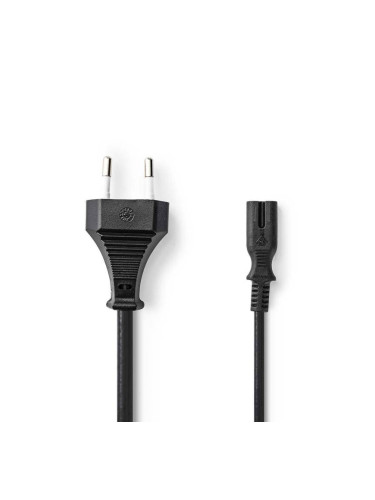 Захранващ кабел, 2x0.75mm2, еврощепсел - IEC-320-C7, 3m, черен, PVC, PCGB11040BK30, NEDIS