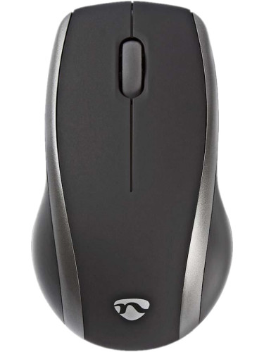 Безжична мишка Nedis MSWS200BK, 3 бутона, черна/сива