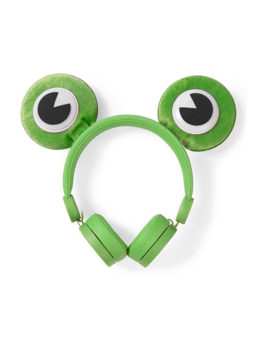 Слушалки с магнитни уши и очи на жаба Freddy Frog, жак 3.5mm, 85dB, 1.2m, зелени, HPWD4000GN, NEDIS