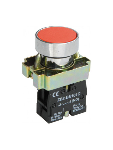 Панелен превключвател, бутон, ф22mm, 10A/240VAC, 2 позиции, SPST, LAY5-BA41