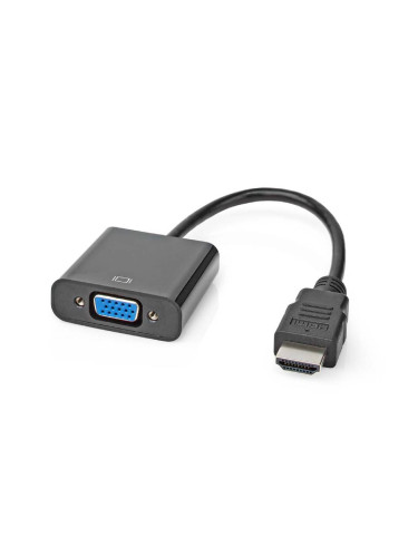 Преход HDMI/M - VGA/F, 3.5mm, FullHD, 0.2m, черен, CCGB34900BK02, NEDIS