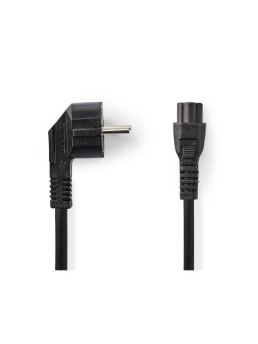 Захранващ кабел 3x0.75mm2, 5m, шуко Г-образно, черен, поливинилхлорид (PVC)