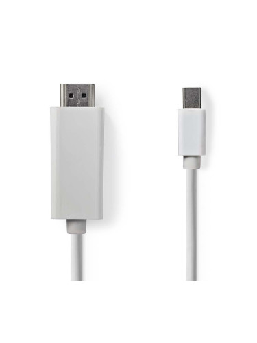 mini DisplayPort кабел, mini DisplayPort-HDMI, 2m, бял, 1080P, NEDIS