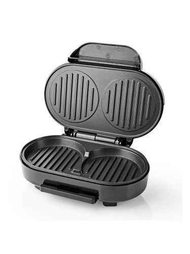 Електрическа грил скара за хамбургери KAHM100BK, двойна, 2 x 105mm, 1000W, NEDIS