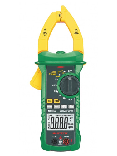 MS2025A - Амперклещи, LCD(6000), Vdc, Vac, Aac, Ohm, F, Hz, TRMS, MASTECH