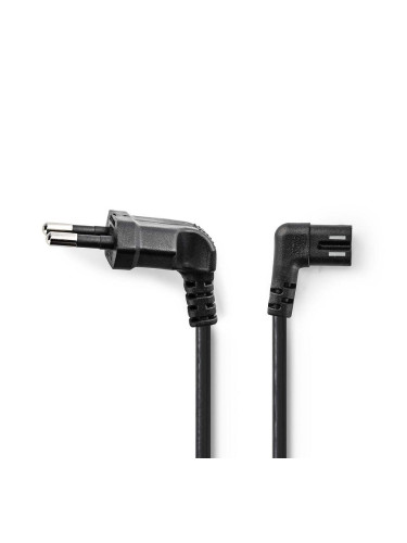 Захранващ кабел, 2x0.75mm2, еврощепсел (ъглов) - IEC-320-C7, 5m, черен, PVC, CEGL11055BK50, NEDIS