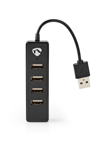 USB хъб 4 порта, UHUBU2420BK, черен, USB2.0