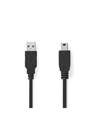 Преходен кабел USB-A/M - miniUSB/M, 1m, черен, CCGB60300BK10, NEDIS