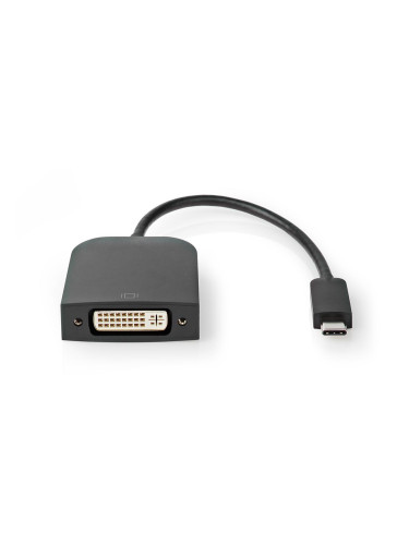 Преход USB type C/M - DVI-D/F, FullHD, 0.2m, черен