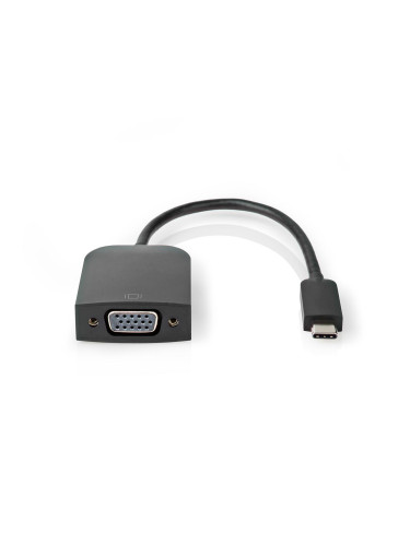 Преход USB type C/M - VGA/F, FullHD, 0.2m, черен