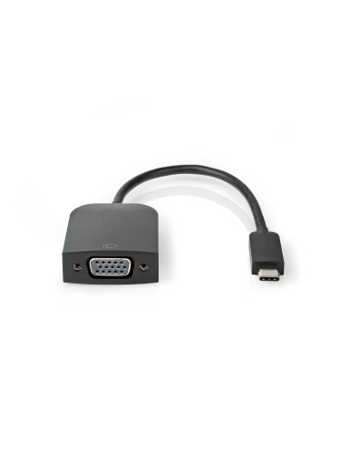 USB Type-C адаптер, USB Type-C-VGA, 0.2m, черен, 1080P, NEDIS