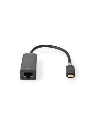 Преходен адептер, USB- C до RJ45/F, 1000Mbps, 0.2m, черен, CCBW64952AT02, Nedis