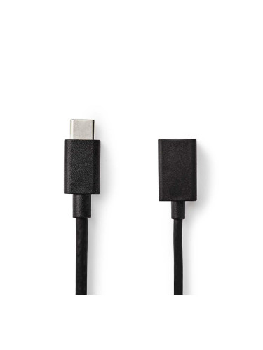 Кабел за телефон USB Type-C към USB, 0.15m, черен, NEDIS