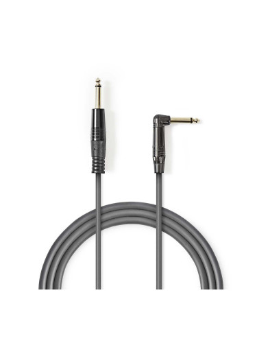 Професионален аудио кабел, 6.3 mono/M към 6.3 mono 90°/M, 1.5m