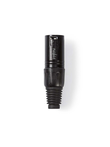 Аудио конектор XLR, 3 pins, щепсел, мъжки, прав, COTP15900BK