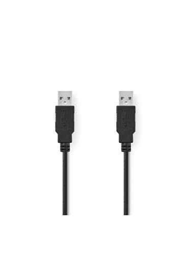 Кабел USB-A/M към USB-A/M, 2m, черен, CCGP60000BK20, NEDIS