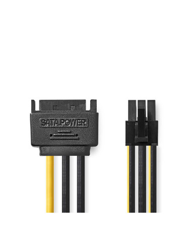 Захранващ кабел, SATA/m-PCI Express 6pin/m, 0.2m