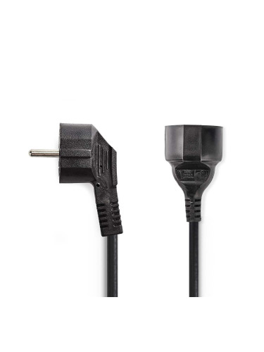 Удължител 5m, 3x1.5mm2, IP20, черен, NEDIS