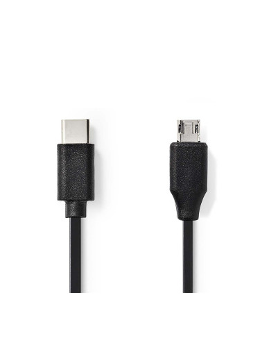 Кабел за телефон USB Type-C към Micro USB, 1m, черен, NEDIS