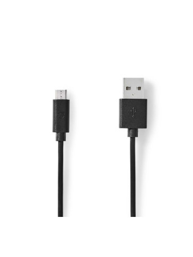 Кабел за телефон Micro USB към USB, 2m, черен, NEDIS 112176
