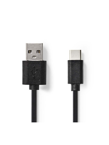 Кабел за телефон USB Type-C към USB, 1m, черен, NEDIS CCGL60600BK10