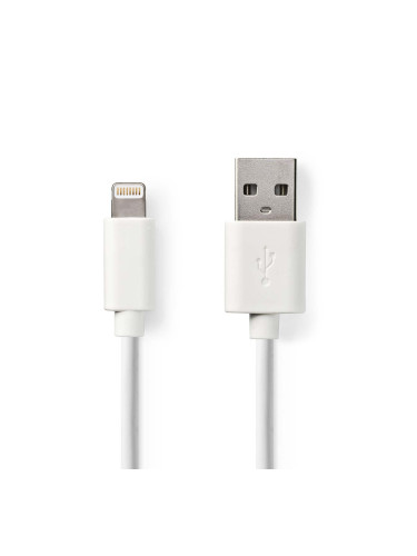 Кабел за телефон Lightning към USB, 1m, бял, NEDIS