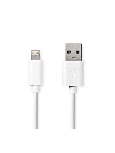 Кабел за телефон Lightning към USB, 3m, бял, NEDIS