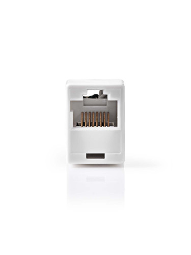 Съединител, розетка, RJ45 женски - RJ45 женски, UTP CAT5e, бял