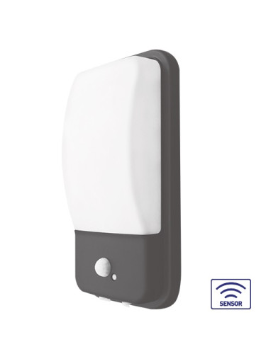 LED градинскa лампа за стена WALLS със сензор, 20W, 230VAC, 1600lm, 3000K, топло бяла, IP65, BG38-00402