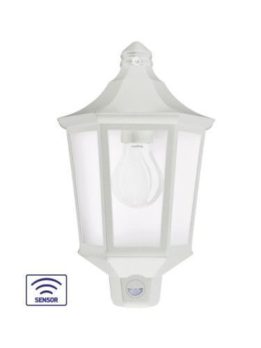 LED градинска лампа DUBLIN със сензор, E27, IP44, бяла, BG44-20100, Braytron