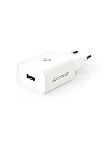 Зарядно за телефон USB, 230VAC, 5VDC, 12W, бяло, NEDIS WCHAU242AWT