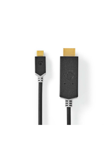 USB Type-C кабел, Type-C-HDMI, 2m, сив, 4K 60Hz, NEDIS